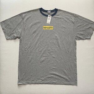 Vintage Y2K Old Navy Shirt Mens XL Grey Ringer Skater Grunge Streetwear Made USA